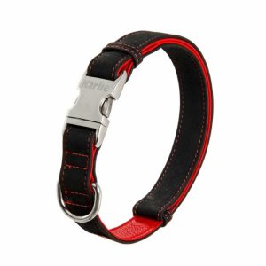 Karlie Buffalo Ultra Halsband – Schwarz/Rot – 40 mm / 55-75 cm