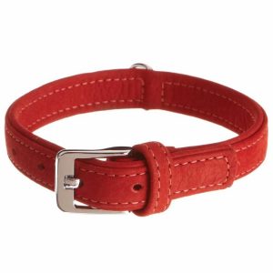 Karlie Halsband Buffalo aus Kalbsleder – Rot – 24 cm/10 mm