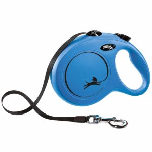 FLEXI Rollleine New CLASSIC Gurt – 8m, bis 50kg – Blau