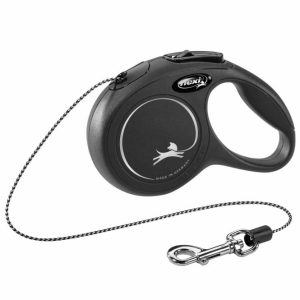 FLEXI Rollleine New CLASSIC Seil – 3m, bis 8kg – Schwarz