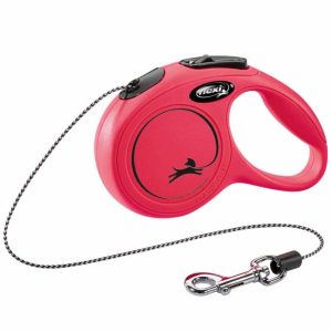 FLEXI Rollleine New CLASSIC Seil – 3m, bis 8kg – Rot