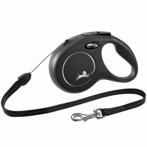 FLEXI Rollleine New CLASSIC Seil – 8m, bis 12kg – Schwarz