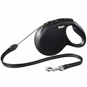 FLEXI Rollleine New CLASSIC Seil – 8m, bis 20kg – Schwarz