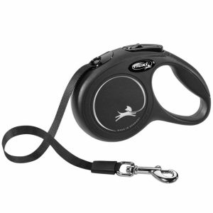 FLEXI Rollleine New CLASSIC Gurt – 3m, bis 12kg – Schwarz
