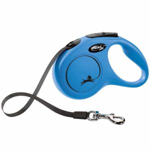 FLEXI Rollleine New CLASSIC Gurt – 5m, bis 15kg – Blau