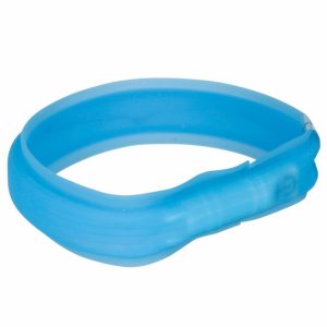Trixie Flash Leuchtband USB – extra breit – blau / 70 cm
