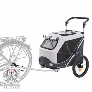 Trixie Fahrrad-Anhänger für Hunde – grau/schwarz – M