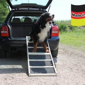 Easy-Hopper Hunderampe Extra Breit Komfort Natur Gummibelag