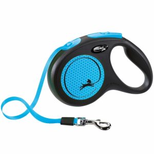 Flexi New Classic Neon Gurt-Roll-Leine – M / Blau