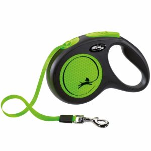 Flexi New Classic Neon Gurt-Roll-Leine – M / Grün
