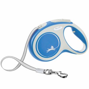 FLEXI Rollleine New COMFORT Gurt – 5m, bis 25kg – blau