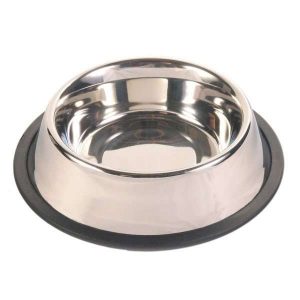 Trixie Edelstahlnapf mit Gummiring – 1,75 l