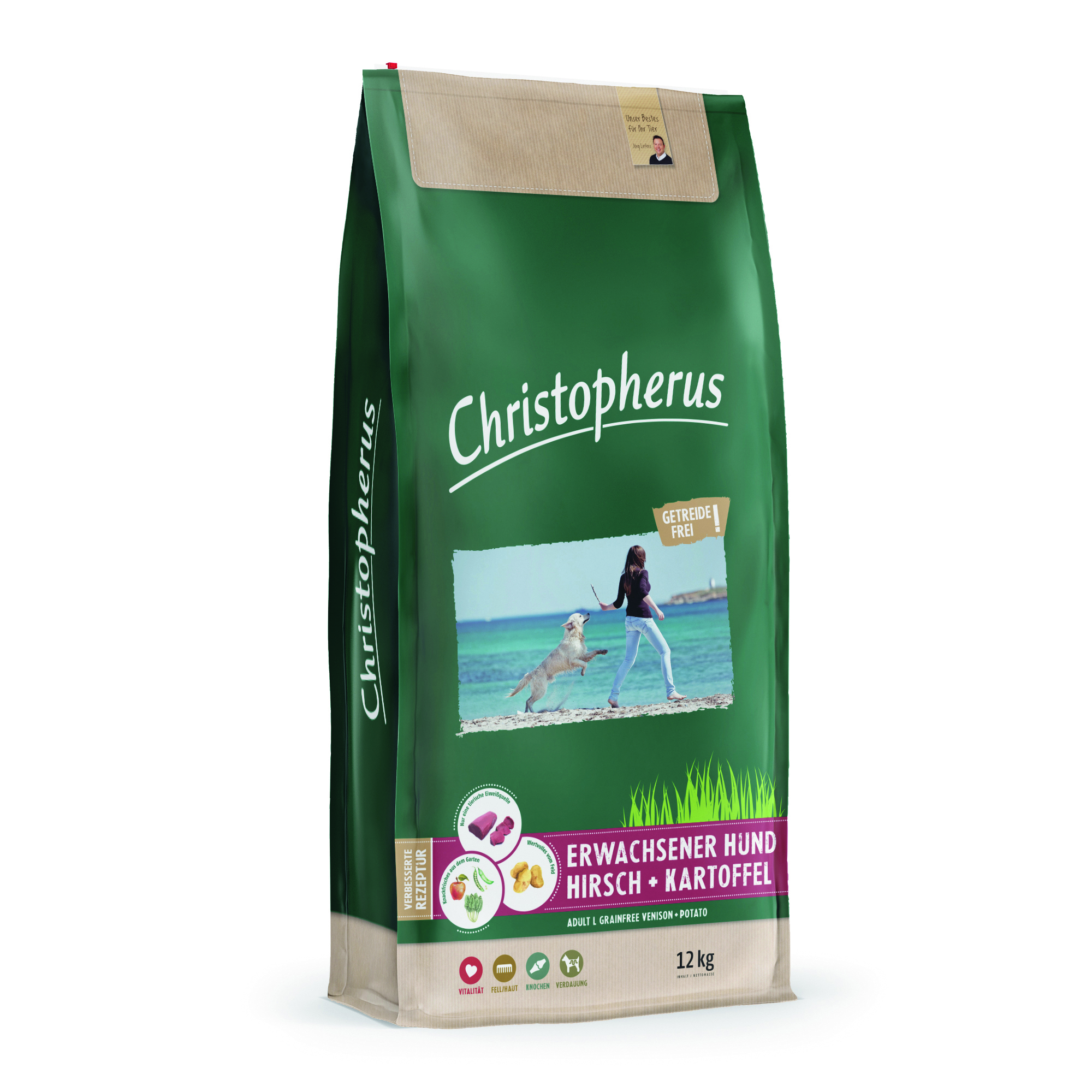 Christopherus Getreidefr.Hir-Kartoffel 12kg 4005784022589 GF Adult Hirsch 12kg CMYK