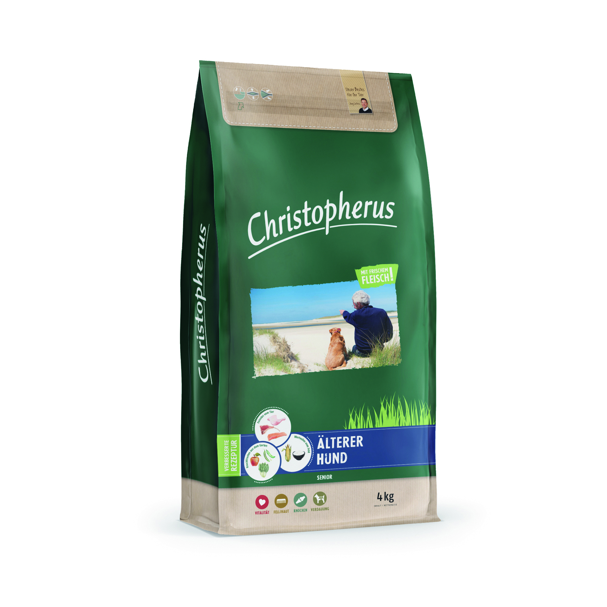 Christopherus ältererHund 4kg 4005784022640 FF Senior 4kg CMYK