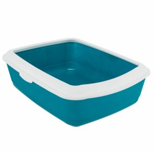 Trixie Katzentoilette Classic mit Rand – türkis/weiß