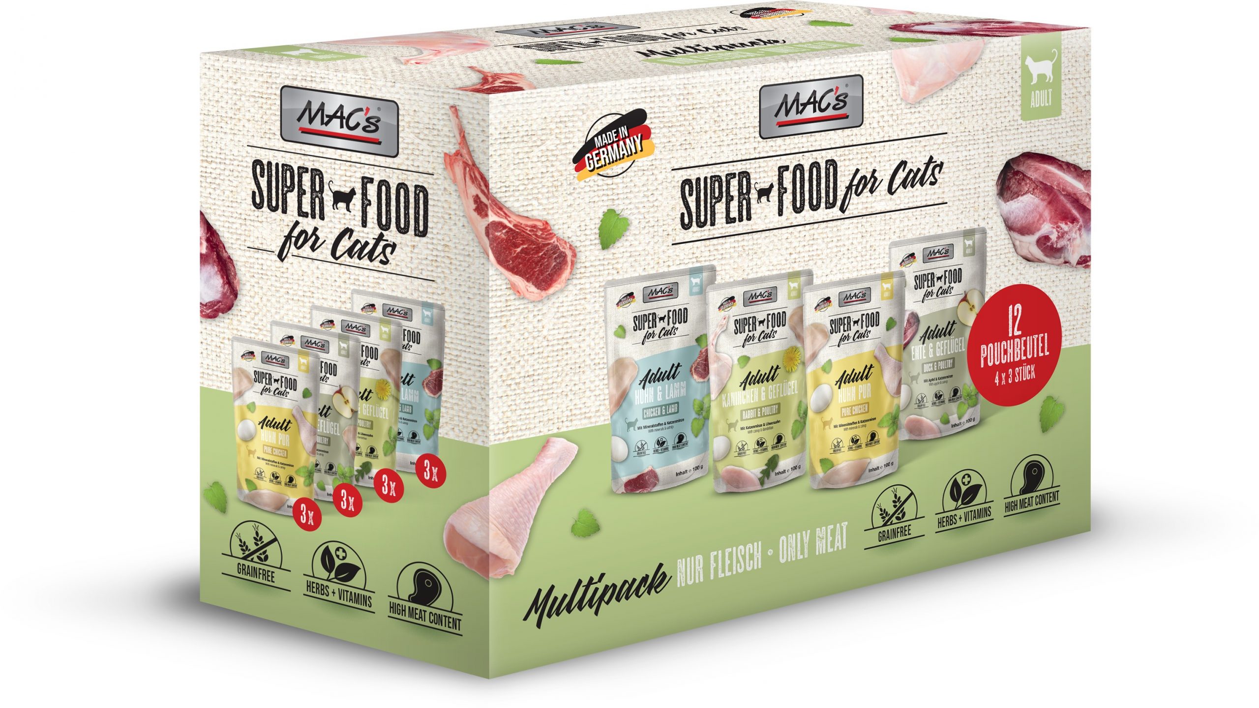 4027245008482 PP MACs Cat Pouches Multipack Fleisch Fake FINAL Scaled