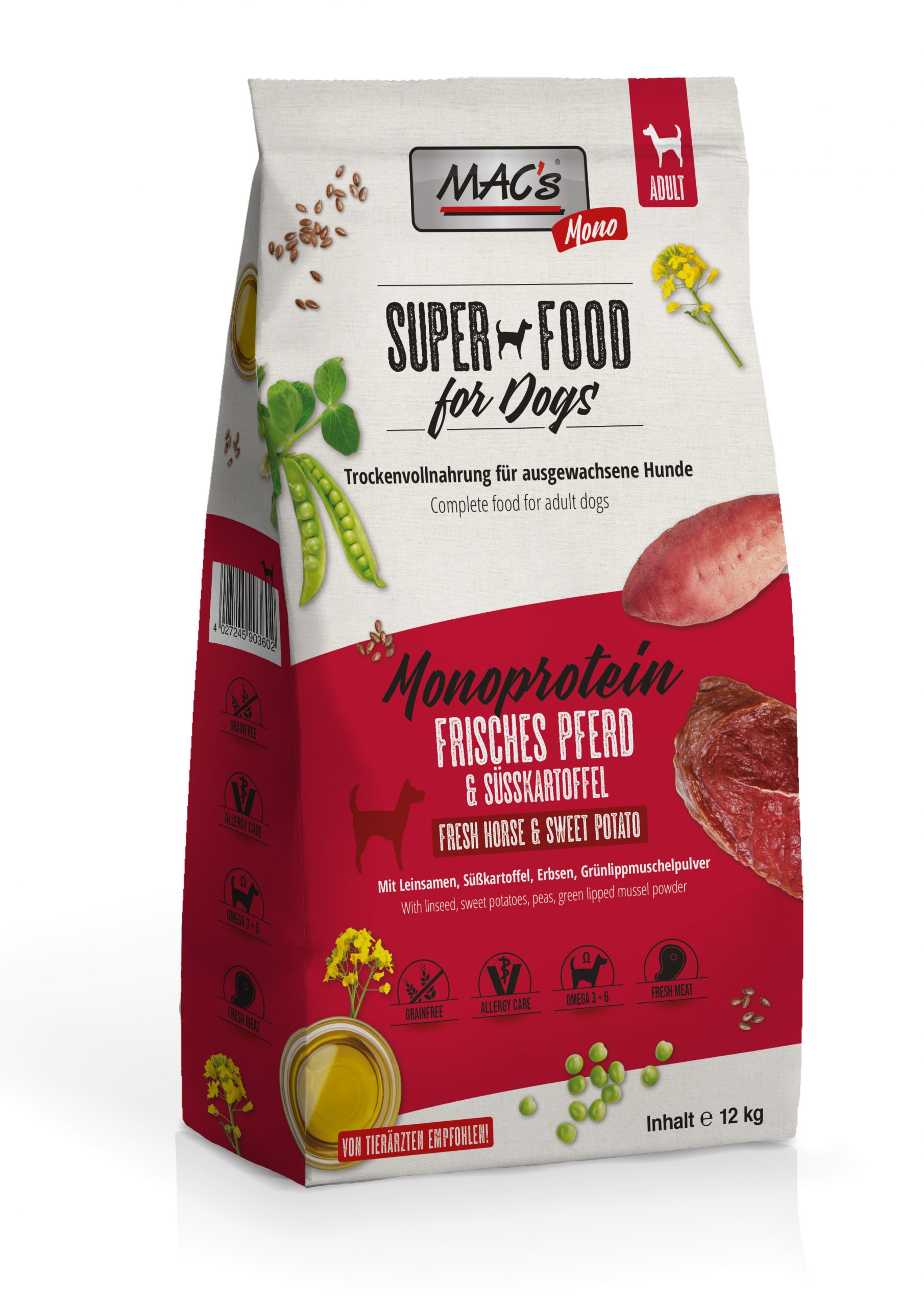 MAC´s DOG Mono frisches Pferd 12kg 4027245903602 Hund MonoPferd 12000g Scaled