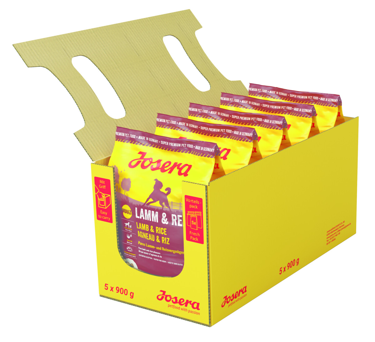 Josera Lamm+Reis 5x900g 4032254745754 lammundreis 900g umkarton mit schatten.jpg