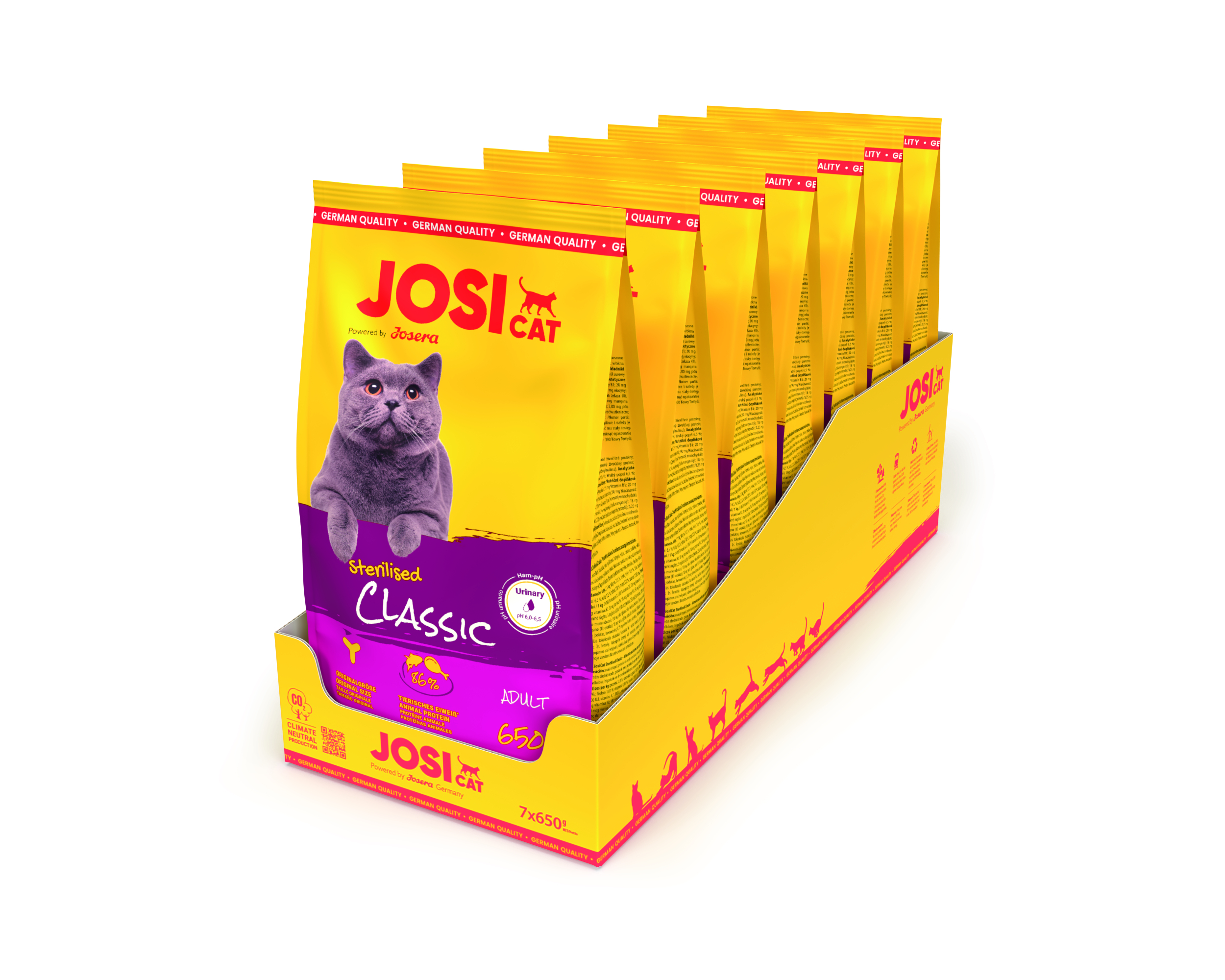 Josera JosiCat Ste Clas 7x650g 4032254753476 katze josicat sterilised classic 7x650g seitlich.jpg