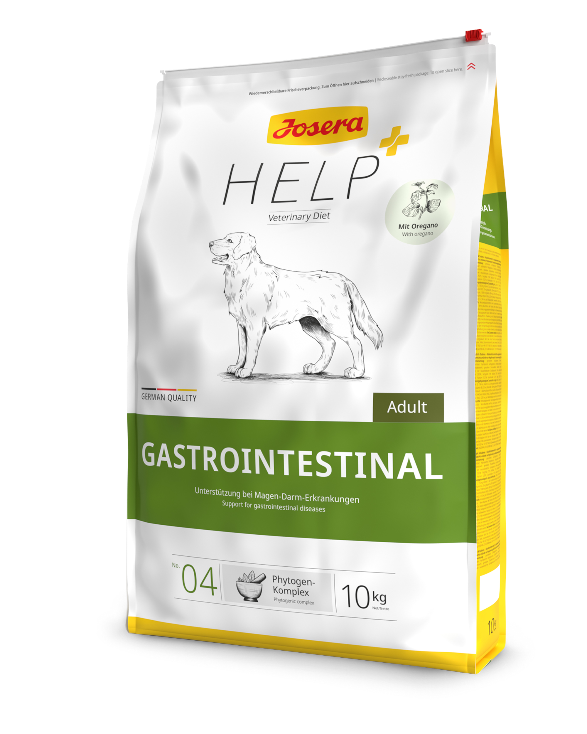 Josera Vet GastroIntestin 10kg 4032254768159 hund josera help gastrointestinal 10kg seitlich