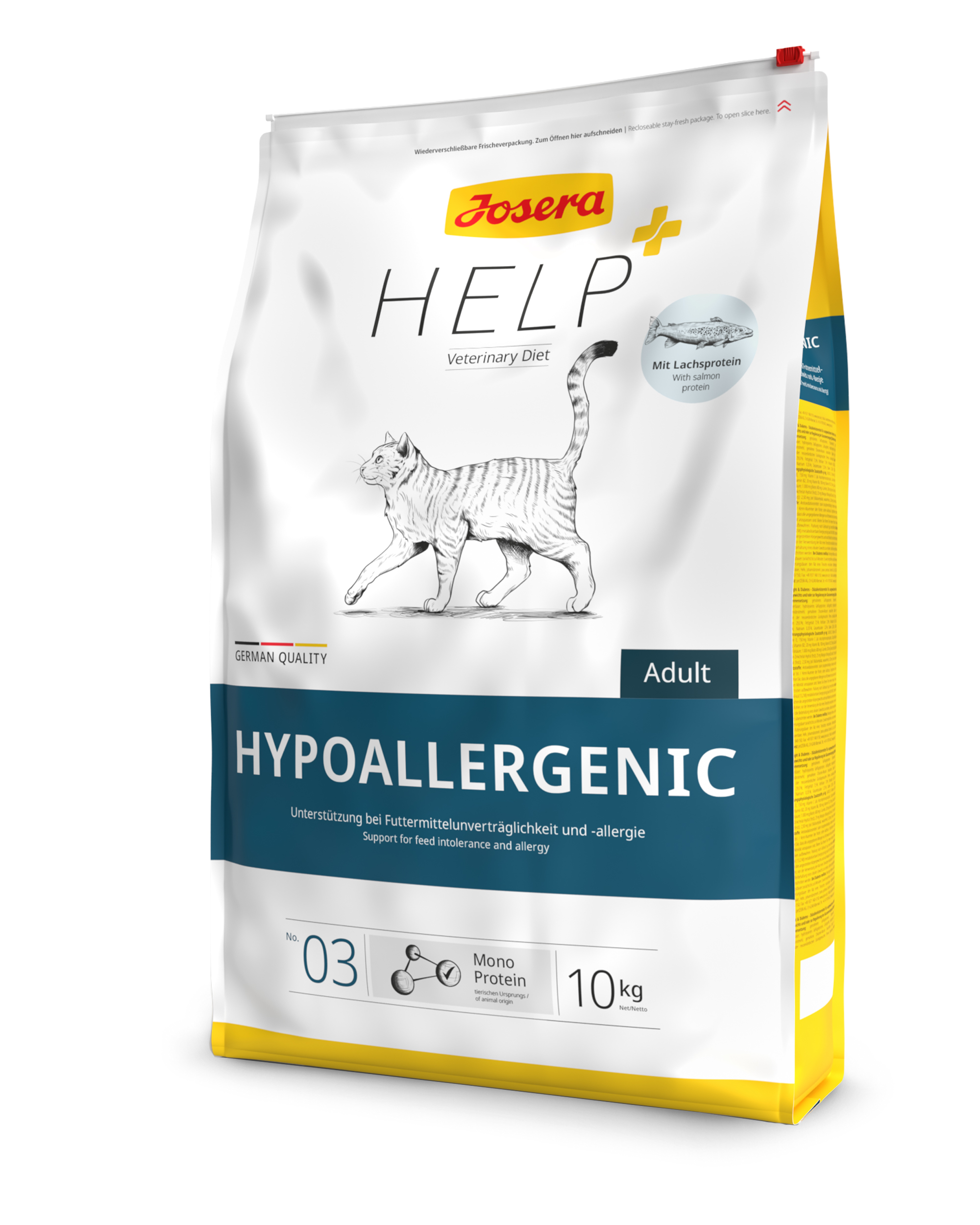 JoseraCat Vet Hypoallerge 10kg 4032254768463 katze josera help hypoallergenic 10kg seitlich