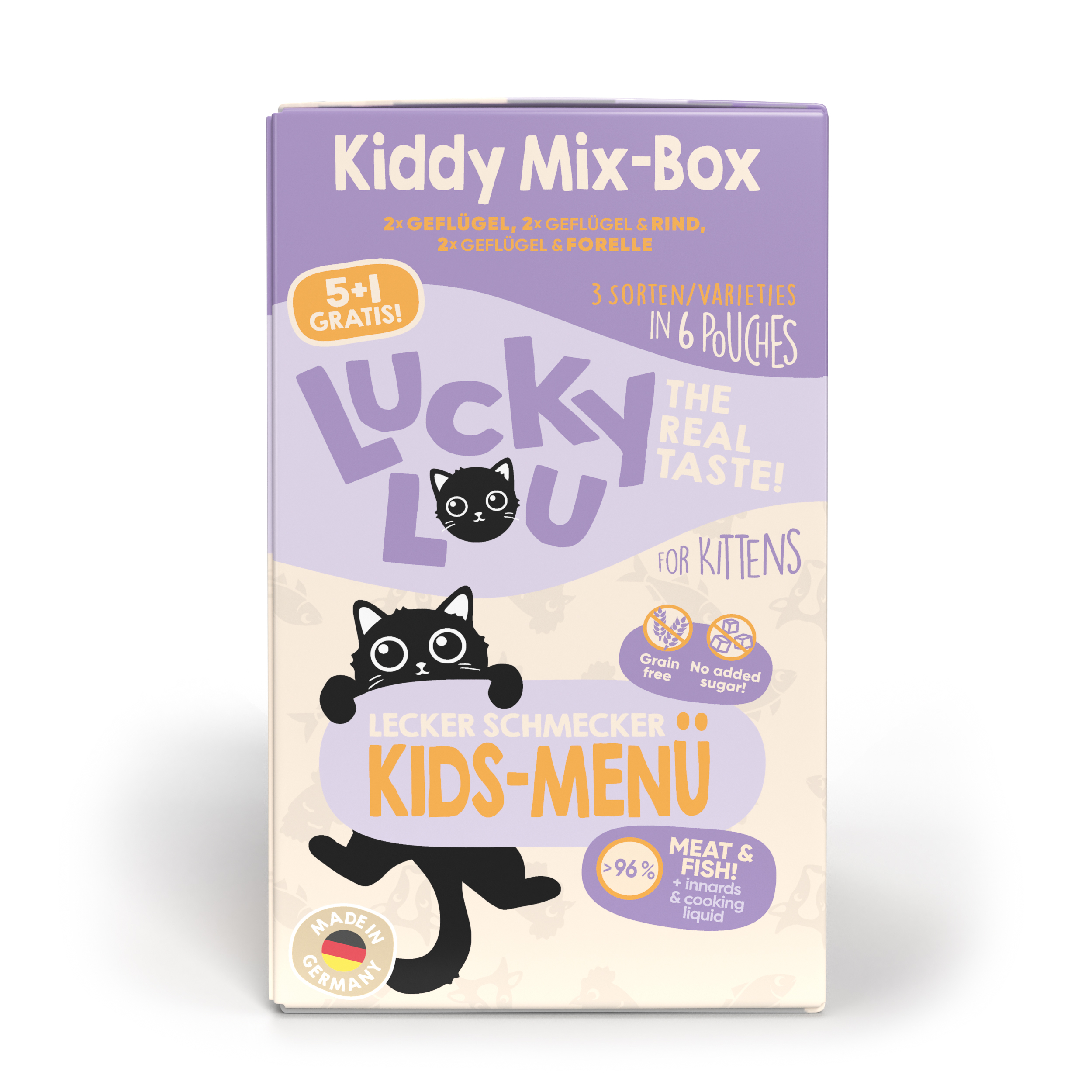 LuckyLou LS Kitten MP 6x125gP 4260688855415 lulu life kitten kiddy mixbox 6er 125g front slim 300dpi 2500px.jpg