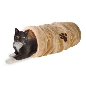 Trixie Crunch Plüschtunnel, 60 cm – Beige