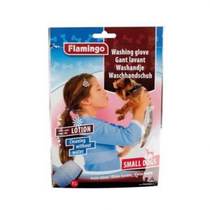 Karlie Flamingo Waschhandschuh mit Lotion für Hunde – Für kleine Hunde