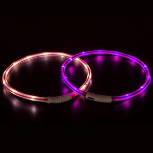 Karlie Visio Light LED-Leuchtschlauch mit USB – Gestreift – violett-pink