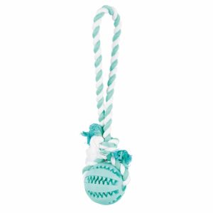 Trixie DENTAfun Naturgummi-Ball am Tau – 7 cm
