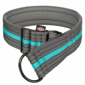 Trixie Fusion Zug-Stopp-Halsband, extra breit – grafit/ozean – 48-58 cm/50 mm