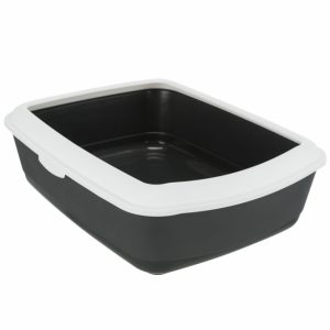 Trixie Katzentoilette Classic mit Rand – dunkelgrau/weiß