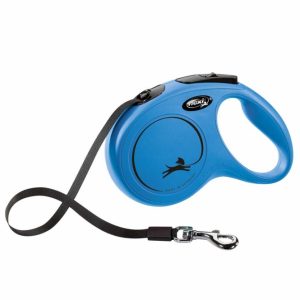 FLEXI Rollleine New CLASSIC Gurt – 5m, bis 25kg – Blau