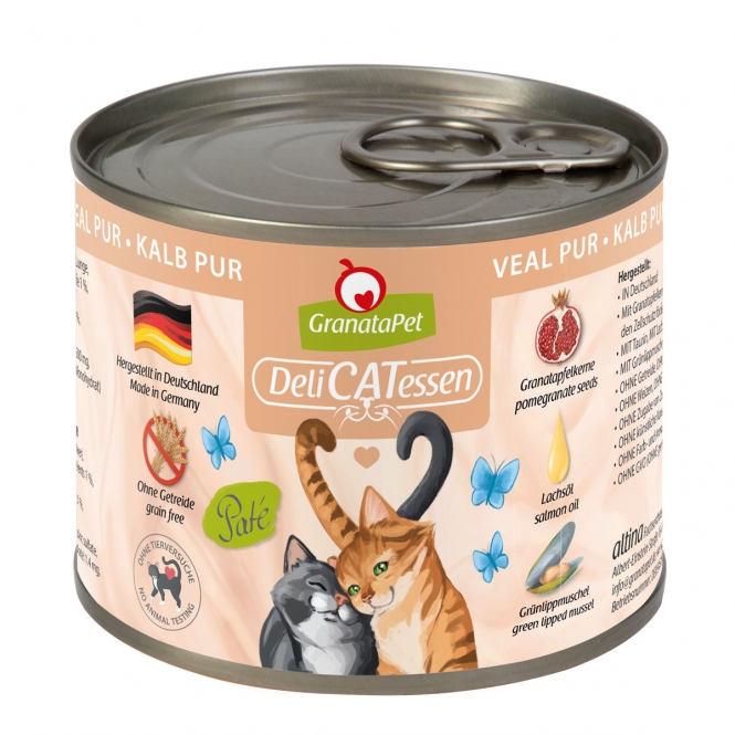 GranataPet Delicatessen Dose Kalb PUR - 200 g 198103 delicatessen 2019 200g 3d kalb pur.jpg