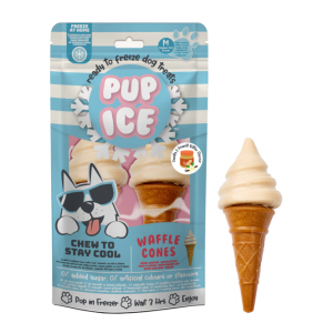 Pup Ice Waffle Cones Vanilla & Peanut Butter M – 2 Stück