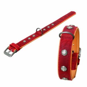 Karlie BUFFALO ORIENTAL Halsband – Dunkelrot/Natur – 30 mm / 40 cm