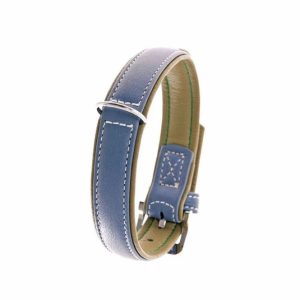 Karlie Vintage Trend Halsband – Rauchblau/Moosgrün – 60cm / 40 mm