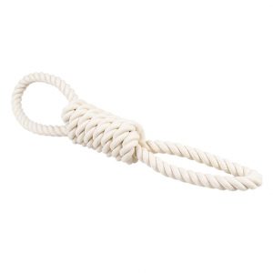 Duvoplus ECO Baumwoll-Tau mit 2 Schlaufen – weiß – 36cm / 125g