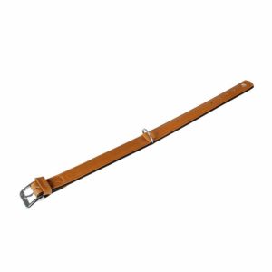Karlie Halsband Elegance Kalbsleder – Cognac/Schwarz – 50cm / 30mm