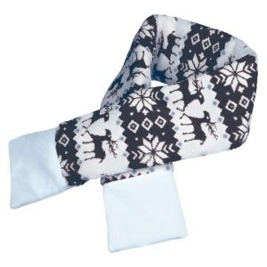 Trixie Xmas Fleeceschal – grau/weiß – S / 50 cm